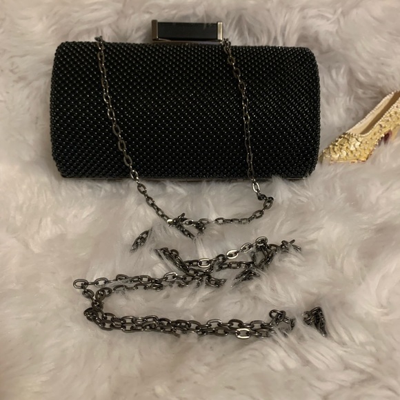 Jessica McClintock Handbags - JESSICA McCLINTOCK elegant black  Mesh with beaded detailing clutch LNWOT